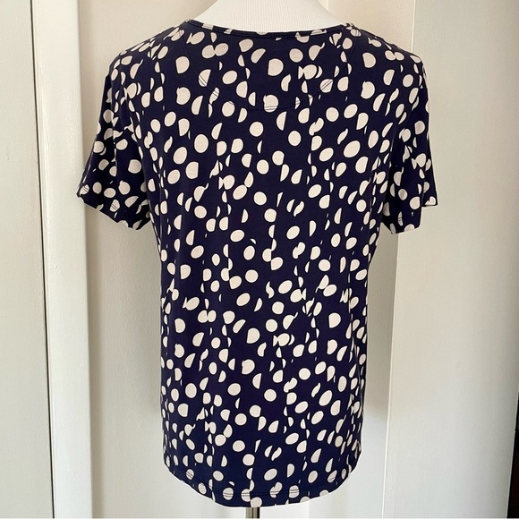 Maeve by Anthropology Clemente Tee Navy Polka Dot Size Large - Picture 11 of 16